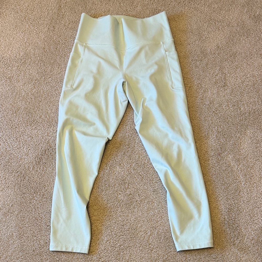 Athleta Light Blue Salutation Stash Pocket II 7/8 High-Waisted Leggings